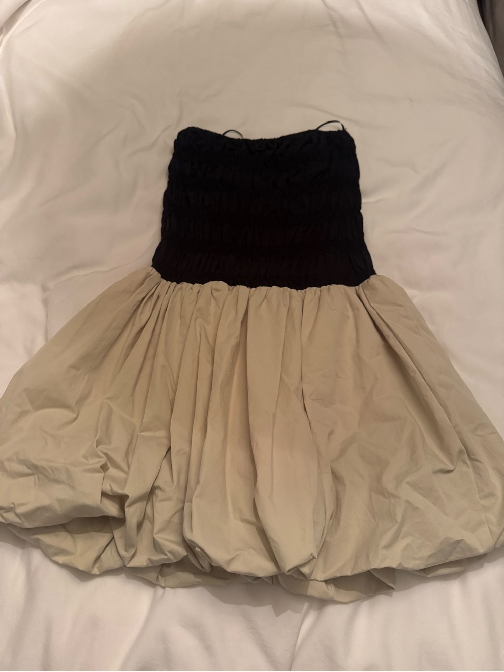 DISSH Black Strapless Ruched Bodice Dress